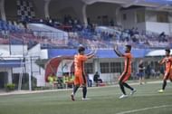 South United FC celebrate the opening goal